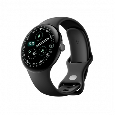Google Pixel Watch 4 Wi-Fi (41mm) - Aluminiumgehäuse in Matte Black – Sportarmband in Obsidian
